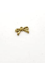 Gold Stainless steel bow-shaped pendant on a white background