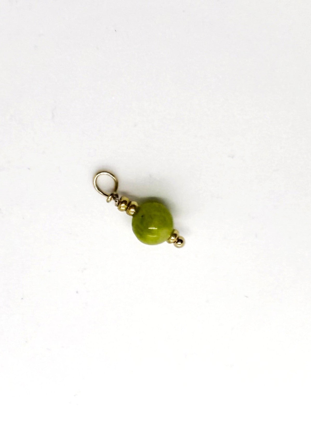 Peridot stone bead charm