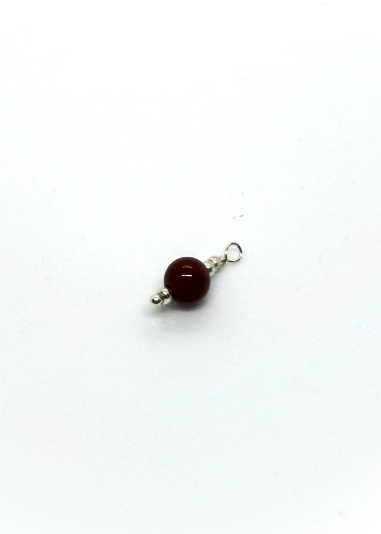 Red Agate stone bead charm
